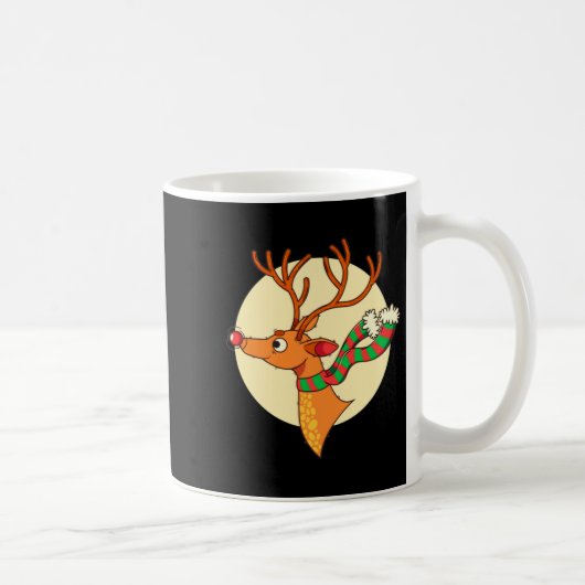 Cute Reindeer Merry Xmas Merry Christmas Happy New コーヒーマグカップ (右)