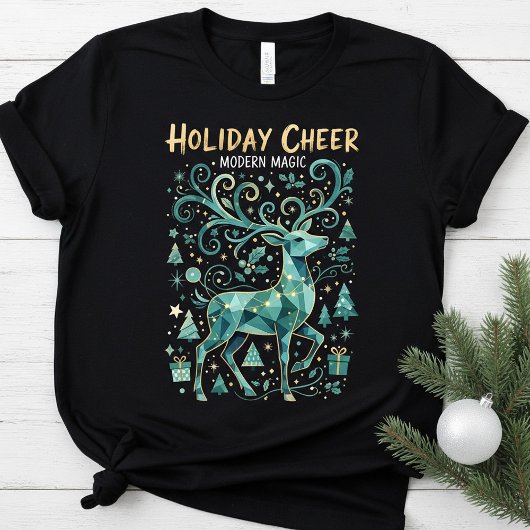 Cute Reindeer Modern Holiday,Christmas Family Tシャツ
