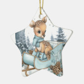 Cute Reindeer Ornament – Starry Christmas Decor セラミックオーナメント (左)