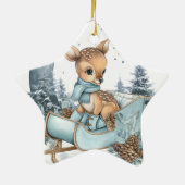 Cute Reindeer Ornament – Starry Christmas Decor セラミックオーナメント (裏面)