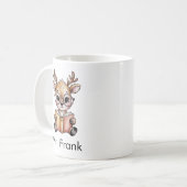 Cute Reindeer Reading a Book Custom コーヒーマグカップ (正面左)