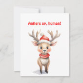 Cute reindeer Rudolph christmas wishes Postcard シーズンカード (正面)