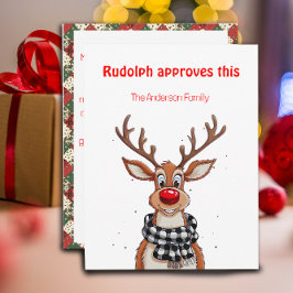 Cute reindeer Rudolph christmas wishes Postcard シーズンカード