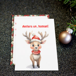 Cute reindeer Rudolph christmas wishes Postcard シーズンカード