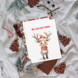 Cute reindeer Rudolph christmas wishes Postcard シーズンカード