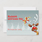 Cute reindeer Rudolph christmas wishes Postcard シーズンカード (正面)
