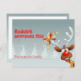 Cute reindeer Rudolph christmas wishes Postcard シーズンカード