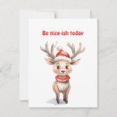 Cute reindeer Rudolph christmas wishes Postcard シーズンカード (正面)