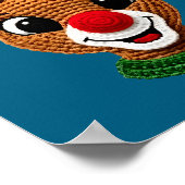 Cute Reindeer Rudolph Crochet Xmas Pajamas Holiday ポスター (角)