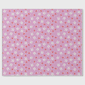 Cute Reindeer Santa Hat Modern Christmas Pattern ラッピングペーパー (フラット)