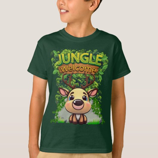 Cute Reindeer Wildlife Deer Cartoon Character 🦌 Tシャツ (正面)