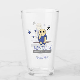 Cute Relatable Chimy Airplane Mode Glass Cup タンブラーグラス