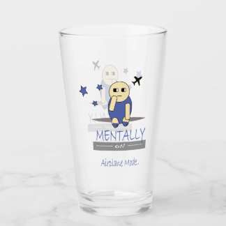 Cute Relatable Chimy Airplane Mode Glass Cup タンブラーグラス