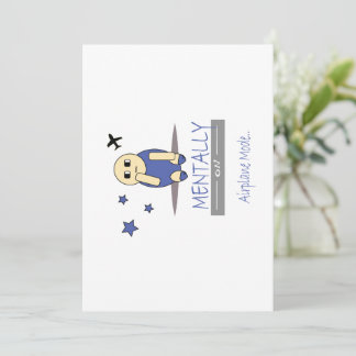 Cute Relatable Chimy Airplane Mode Greeting Card 招待状