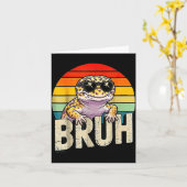 Cute Reptile Kids Boys Girls Bruh Leopard Gecko Lo カード (黄色い花)