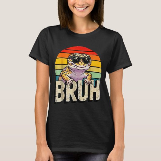 Cute Reptile Kids Boys Girls Bruh Leopard Gecko Lo Tシャツ (正面)