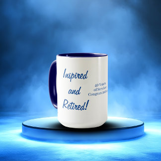  Cute Retire Typography Blue Personalize マグカップ