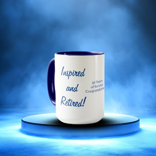  Cute Retire Typography Blue Personalize マグカップ