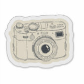 Cute Retro Aesthetic Camera Sticker シール (正面)