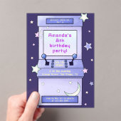 Cute Retro Arcade Game Kids Birthday アクリル招待状 (インサイチュ (ポータブル))