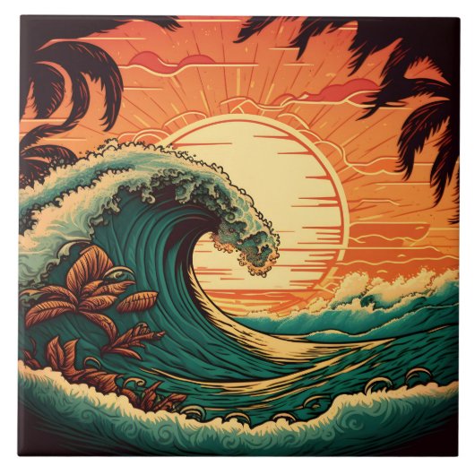 Cute retro beach house  タイル (正面)