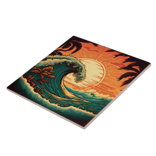 Cute retro beach house  タイル (側面)