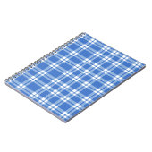 Cute Retro Blue Gingham Plaid Pattern ノートブック (左側)