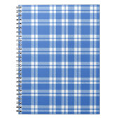 Cute Retro Blue Gingham Plaid Pattern ノートブック (正面)