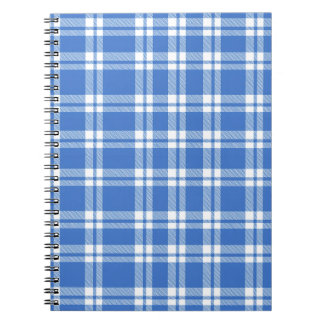 Cute Retro Blue Gingham Plaid Pattern ノートブック