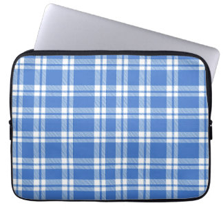 Cute Retro Blue Gingham Plaid Pattern ラップトップスリーブ