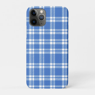 Cute Retro Blue Gingham Plaid Pattern iPhone 11 Proケース