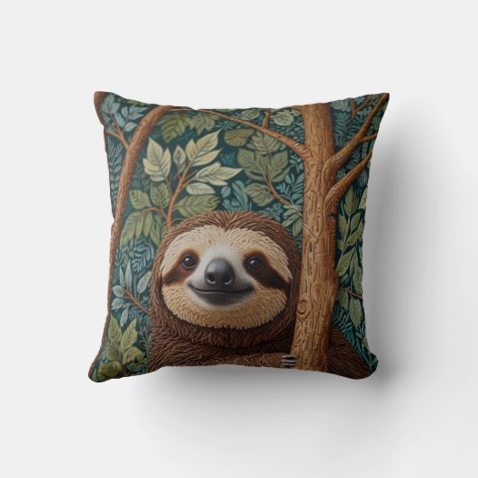 Cute retro boho Sloth  クッション (裏面)