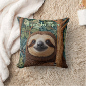 Cute retro boho Sloth Hang in there クッション (ブランケット)