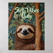 Cute retro boho Sloth Hang in there ポスター (正面)