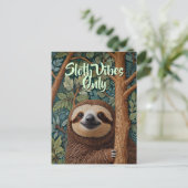 Cute retro boho Sloth Hang in there ポストカード (スタンド正面)