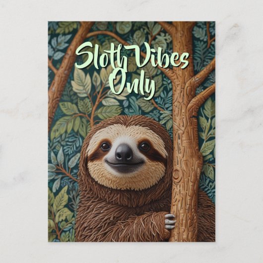 Cute retro boho Sloth Hang in there ポストカード (正面)