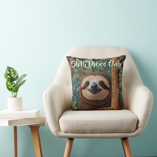 Cute retro boho Sloth Hang in there sloth vibes クッション (椅子)