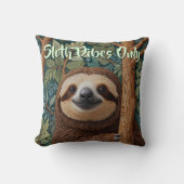 Cute retro boho Sloth Hang in there sloth vibes クッション (正面)