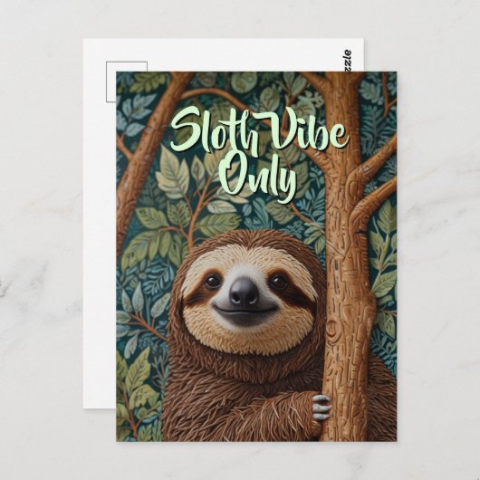Cute retro boho Sloth Hang in there sloth vibes ポストカード (正面/裏面)