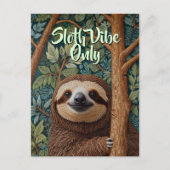Cute retro boho Sloth Hang in there sloth vibes ポストカード (正面)