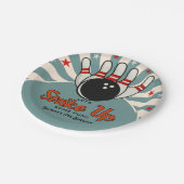 Cute Retro Bowling Party for Kids ペーパープレート (アングル)