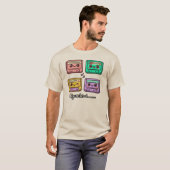 Cute Retro Cassette Tape "Rewind" Kawaii Design Tシャツ (正面フル)