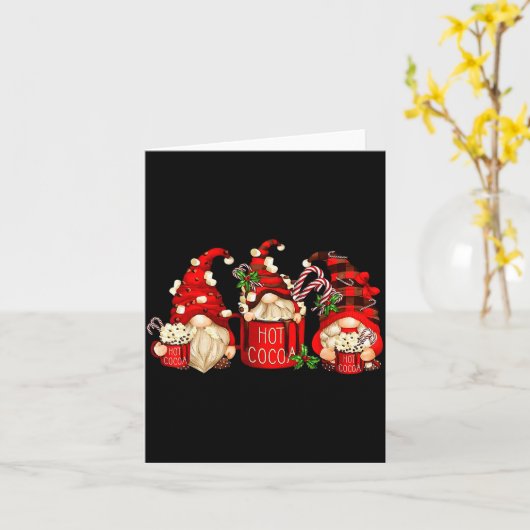 Cute Retro Chocolate Hot Cocoa Mug Funny Gnomes Ch カード (黄色い花)