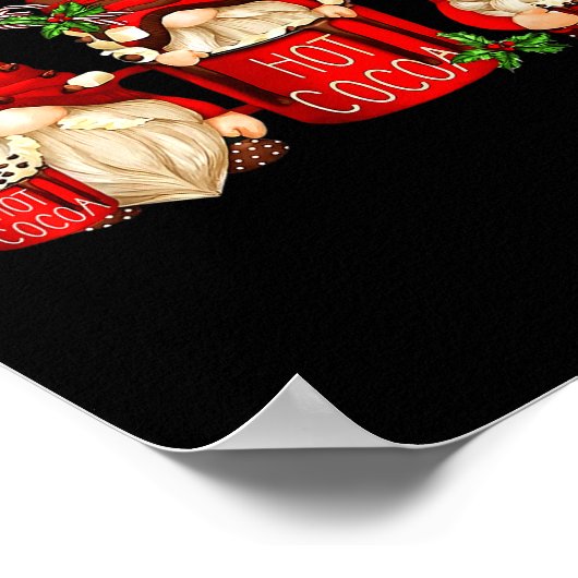 Cute Retro Chocolate Hot Cocoa Mug Funny Gnomes Ch ポスター (角)