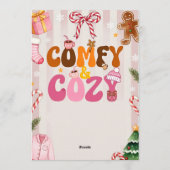 Cute Retro Christmas Pajama Party Girl 招待状 (裏面)