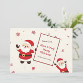 Cute Retro Christmas Santa シーズンカード (スタンド正面)