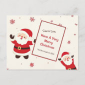 Cute Retro Christmas Santa ポストカード (正面)