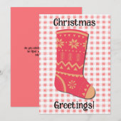 Cute Retro Christmas Stocking Holiday Card シーズンカード (正面/裏面)