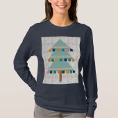 Cute Retro Christmas Tree Art on T-Shirt Tシャツ (正面)