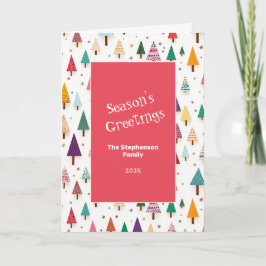 Cute Retro Christmas Trees シーズンカード